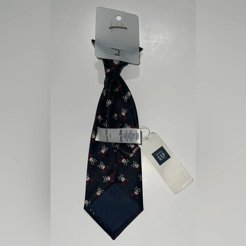 The GAP Kids Black Skulls & Bones Neck Tie, One Size